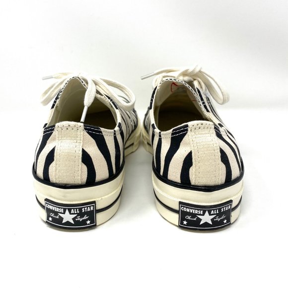 Converse Chuck 70 Low Black Zebra Stripes Black Beige Shoes Men's Size 167811C - Picture 6 of 8